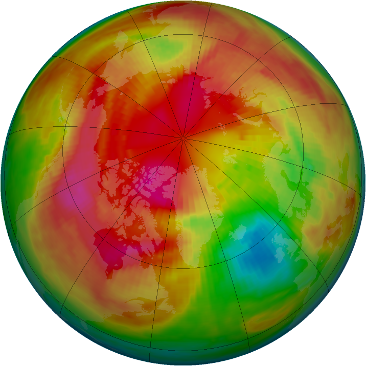 Arctic ozone map for 03 March 1984
